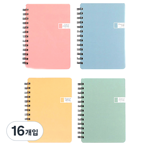 톡톡팬시 2000 CMYK 컬러 스프링 유선노트, 혼합 색상, 16개입