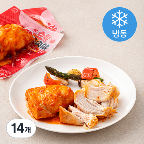 미트리 스팀 닭가슴살 스파이시 (냉동), 100g, 14개