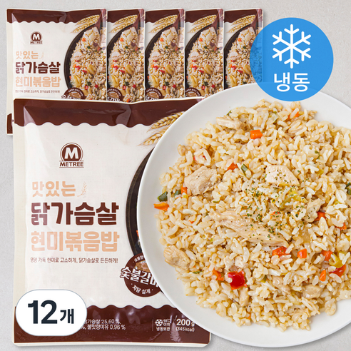 미트리 닭가슴살 현미볶음밥 숯불갈비맛 (냉동), 200g, 12개