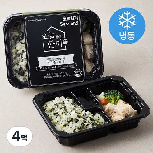 오늘한끼 곤드레곤약밥 & 닭가슴살큐브 (냉동), 230g, 4팩
