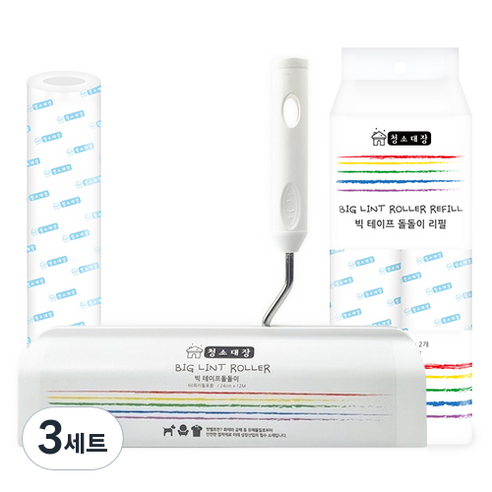 청소대장 테이프크리너 24cm 본품 + 90회 리필 2p, 3세트