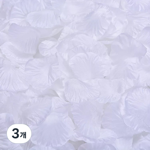 여니팩토리 파티용 장미 꽃잎 500p, 화이트, 3개