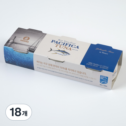 퍼시피카 튜나 인 워터, 90g, 18개