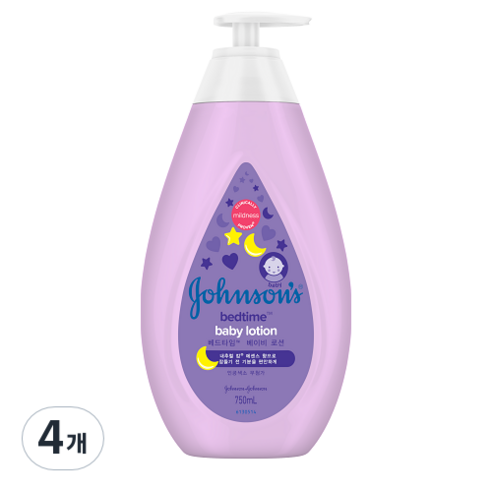 존슨즈베이비 베드타임 로션, 750ml, 4개