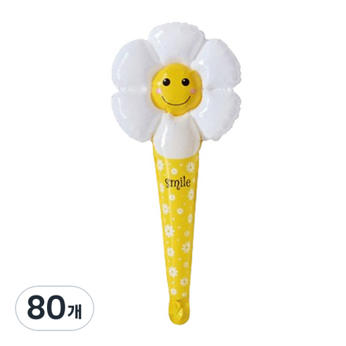 마켓감성 데이지 풍선막대, 화이트, 80개