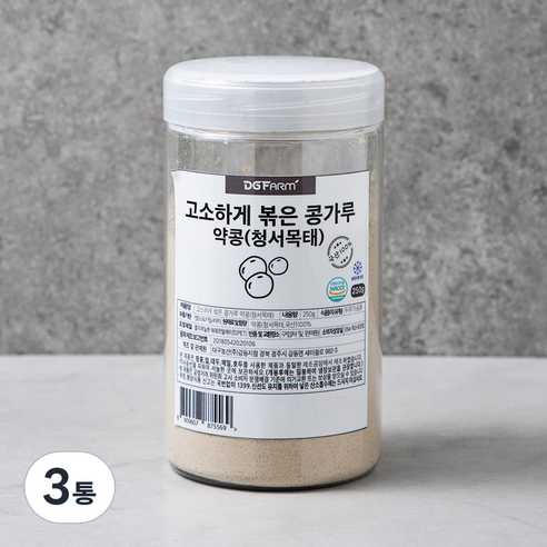 대구농산 고소하게 볶은 콩가루 청약콩, 250g, 3통