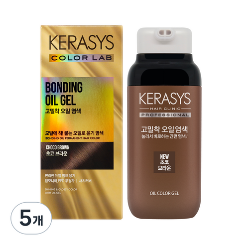 케라시스 고밀착 오일 염색제, 초코브라운, 5개
