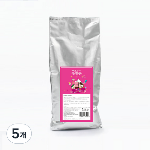 바스참 크림버블바스 거품 입욕제 로즈 리필용, 1kg, 5개
