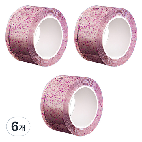 알로데 스팽글 버블 양면테이프 3cm x 5m, TYPE04 핑크, 6개