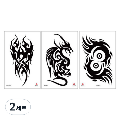 스타리움 인싸 감성 파티 휴가 타투 스티커 3종 세트, 2세트, C