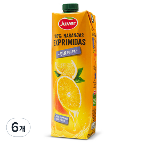 후버 착즙 오렌지주스, 1L, 6개