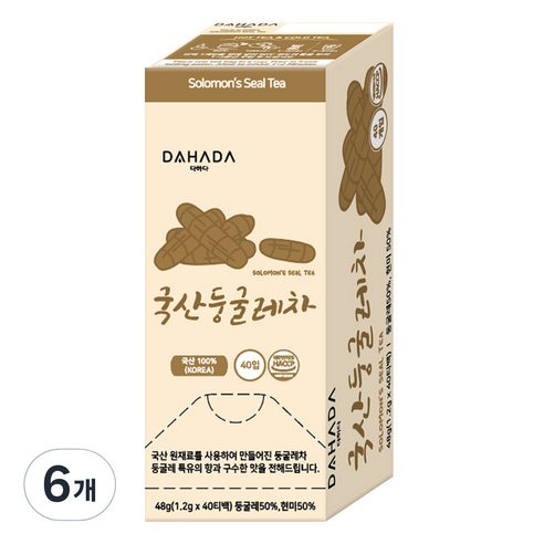 다하다 국산 둥굴레차, 1.2g, 40개입, 6개