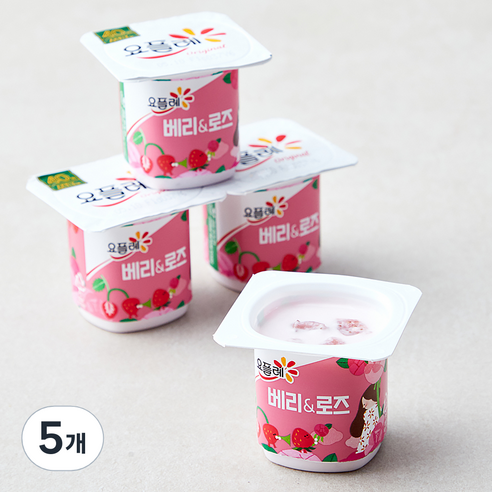 요플레 오리지널 베리 & 로즈 4개입, 320g, 5개