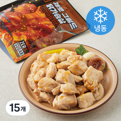 한끼통살 제로 그릴드 닭가슴살 간장마늘치킨맛 (냉동), 120g, 15개