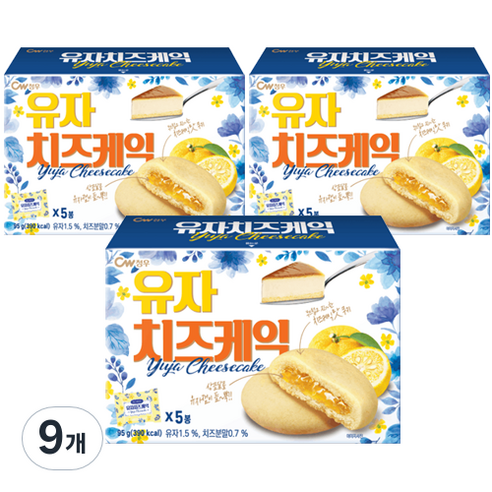 청우 유자 치즈케익 5p, 95g, 9개