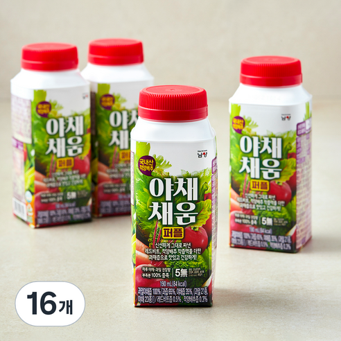남양유업 야채채움 퍼플 주스, 190ml, 16개