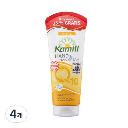 카밀 핸드 앤 네일 크림 바이탈 큐텐, 100ml, 4개