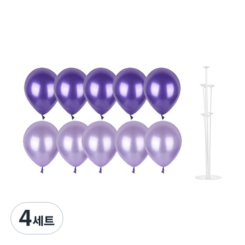 파티쇼 풍선꽂이장식세트 70cm, 퍼플파티, 4세트