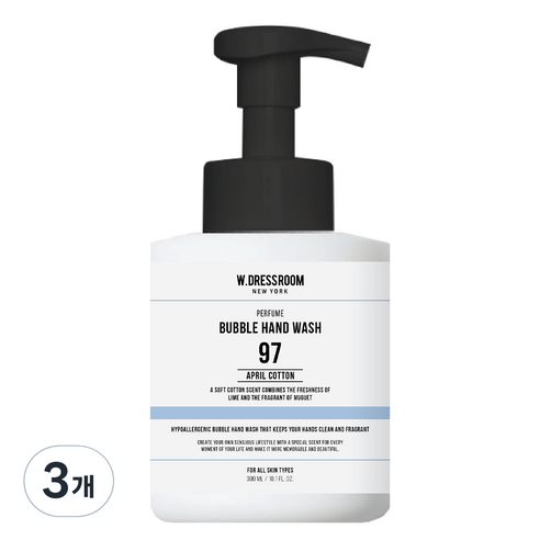 더블유드레스룸 퍼퓸 버블 핸드워시 No.97 에이프릴코튼, 300ml, 3개