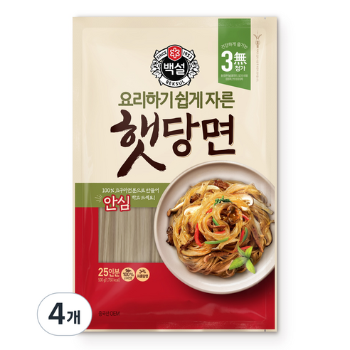 백설 햇당면, 500g, 4개