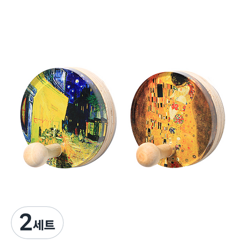 꼭꼬핀 아트 자석 부착형 2종 세트, 고흐 밤의 카페테라스+클림트 키스, 2세트