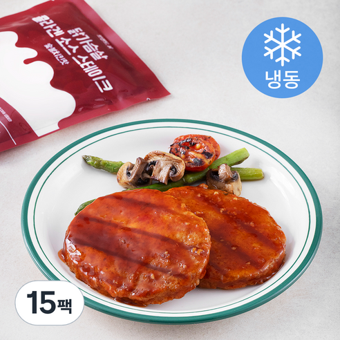 브랜드닭 닭가슴살 콜라겐 소스 스테이크 숯불치킨맛 (냉동), 85g, 15팩