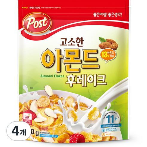 포스트 아몬드후레이크620g, 620g, 4개