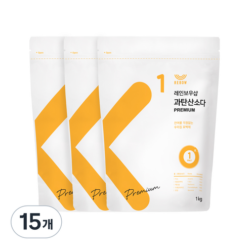 레인보우샵 과탄산소다 프리미엄, 1kg, 15개