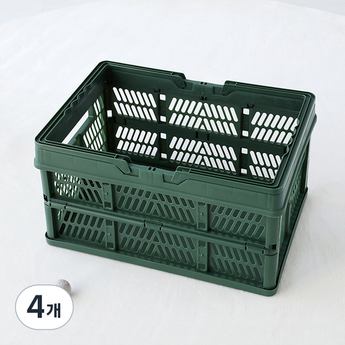 마켓비 KONTINO 폴딩바스켓 33L, 원톤 그린, 4개