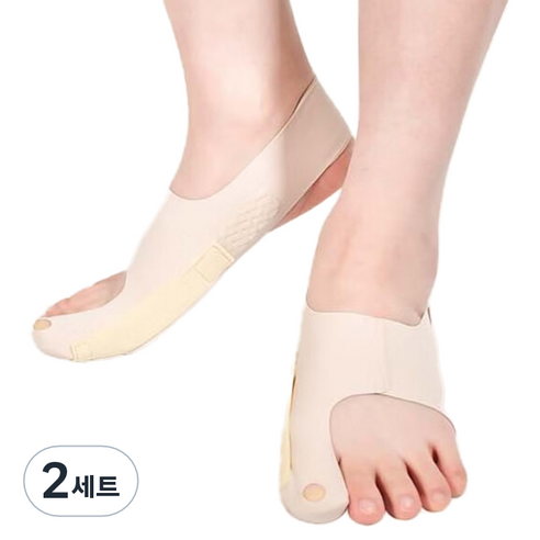 Noblee 바른발 엄지 발가락 분리 고정밴드 양발 세트 스킨, 2세트