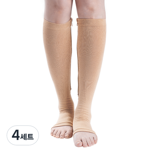 바디공식 5단 압박 지퍼형 종아리스타킹, 4세트