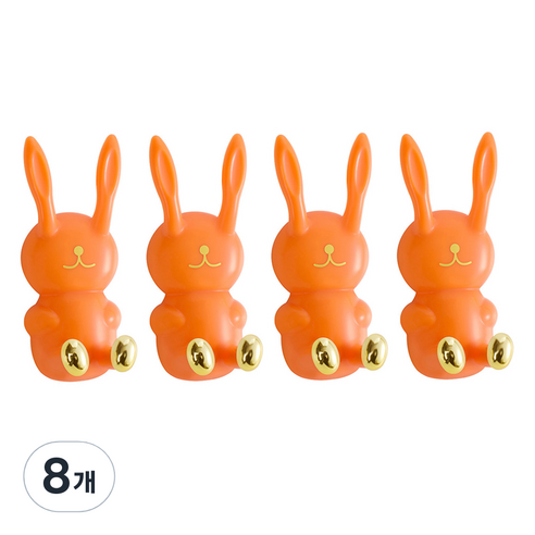 모나코올리브 래빗 다용도 홀더 칫솔걸이, 오렌지, 8개
