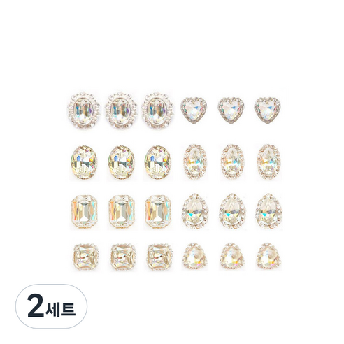 퍼니네일 쥬얼리 네일파츠 24종세트, 2세트, KN-P1021