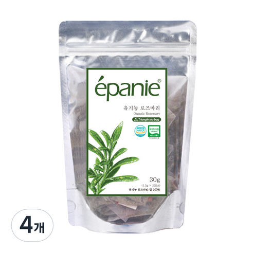에빠니 유기농차 티백 로즈마리, 1.5g, 20개입, 4개