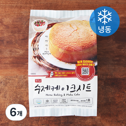 장가네제과 수제 화이트 케이크시트 1호 (냉동), 170g, 6개