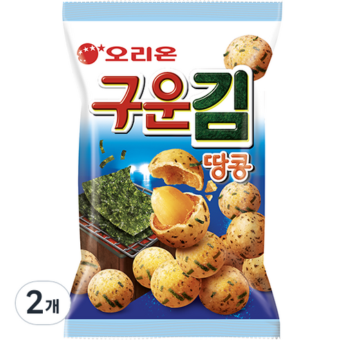 오리온 구운김 땅콩, 186g, 2개