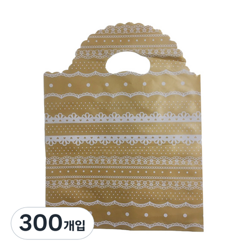 팩스타 손잡이 비닐봉투 PE30 30 x 40 cm, 금색레이스, 300개입