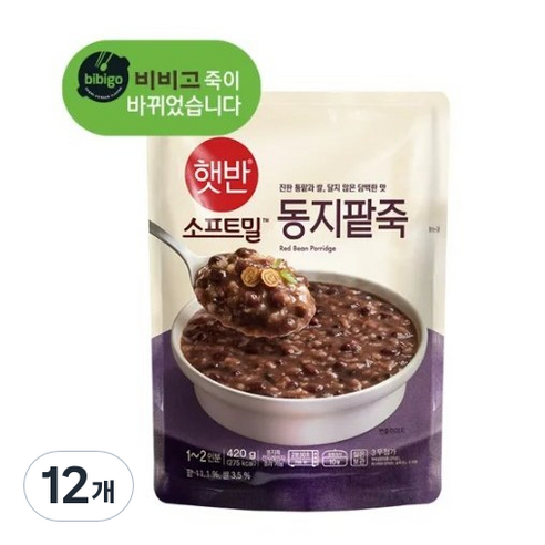 비비고 동지팥죽, 420g, 12개