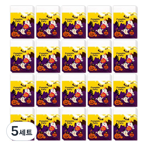 스투피드 할로윈 선물포장 OPP 접착봉투 200p 세트 10 x 14 cm, 펌킨 옐로우, 5세트