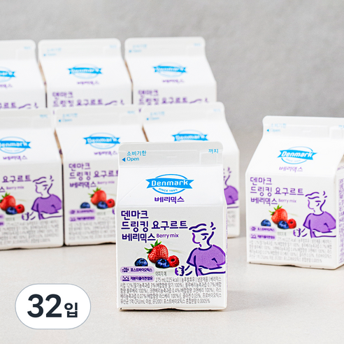 덴마크 드링킹 요구르트 베리믹스, 275ml, 32개