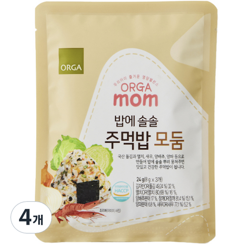 올가홀푸드 밥에 솔솔 주먹밥 모둠 8g x 3p, 24g, 4개