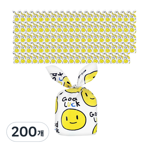 베리구즈 선물포장봉투 구디백 토끼귀 기프트백, 스마일, 200개