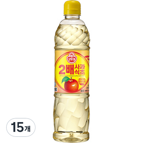 오뚜기 2배 사과식초, 900ml, 15개