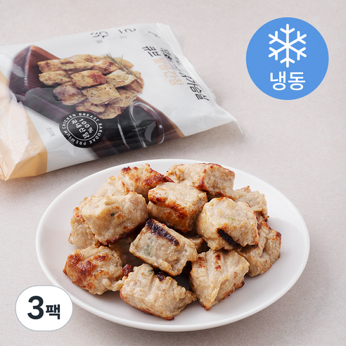 바르닭 직화그릴 닭가슴살 큐브 달콤간장 (냉동), 100g, 3팩
