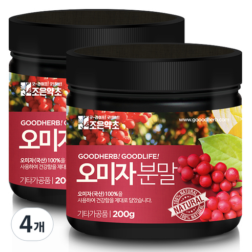 조은약초 오미자가루, 200g, 4개