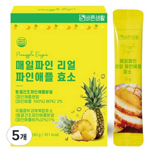 매일파인 리얼 파인애플 효소, 90g, 5개