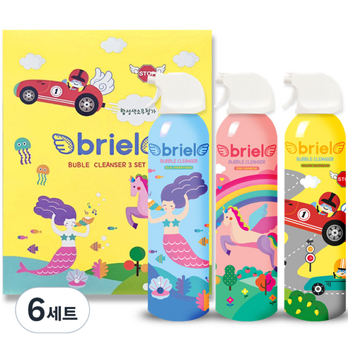 브리엘 유아용 버블 바디클렌저 복숭아향 200ml + 베리향 200ml + 망고향 200ml 세트, 6세트