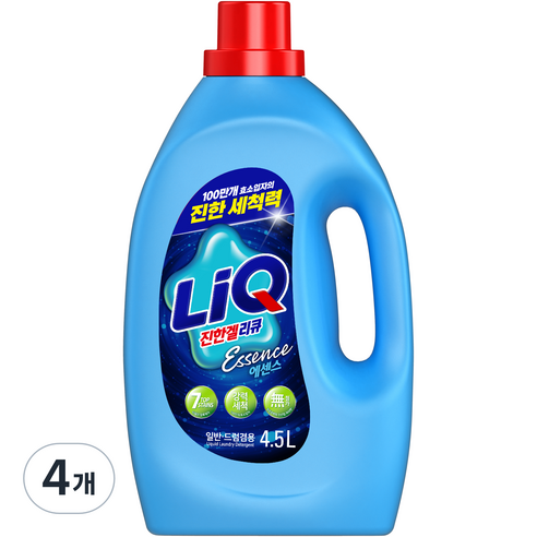 리큐 진한겔 에센스 세탁세제 본품, 4.5L, 4개