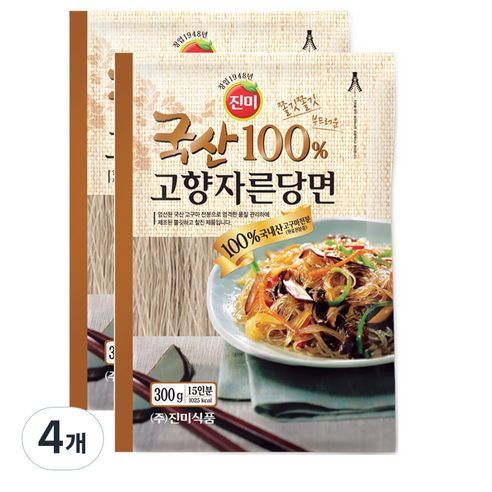 진미 국산 고향 자른 당면, 300g, 4개
