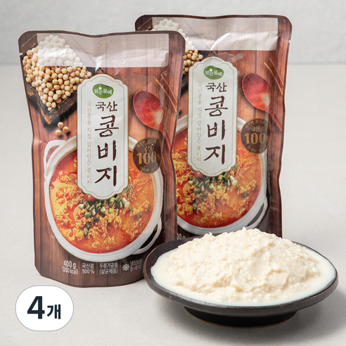 맑은물에 국산 콩비지, 400g, 4개